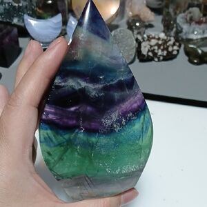 Multicolor Fluorite Teardrop Sculpture